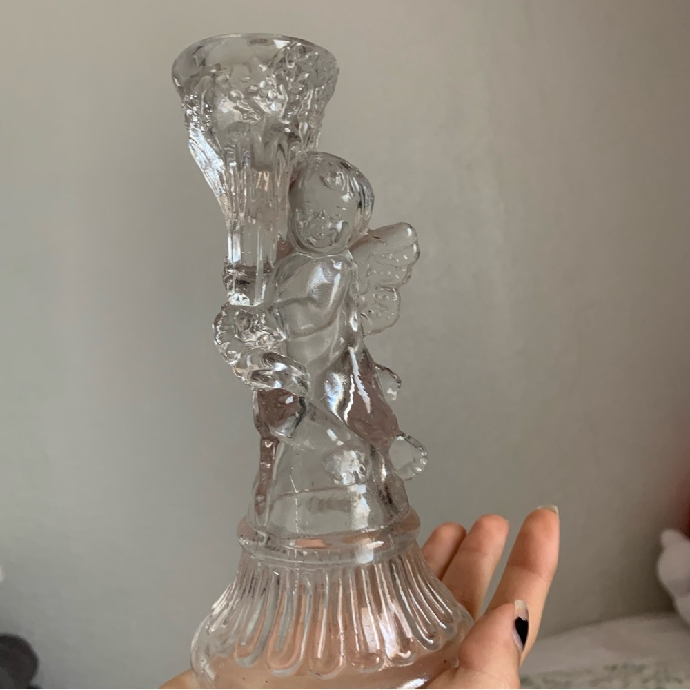 Vintage Glass Angel Candleholder
